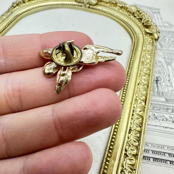 Vintage Gold Tone Mini Angel Pin Brooch Guardian Angel Jewelry - Picture 3 of 3